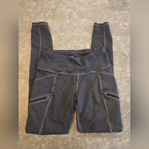 Athleta Brown Leggings with Zipper Sz Xs